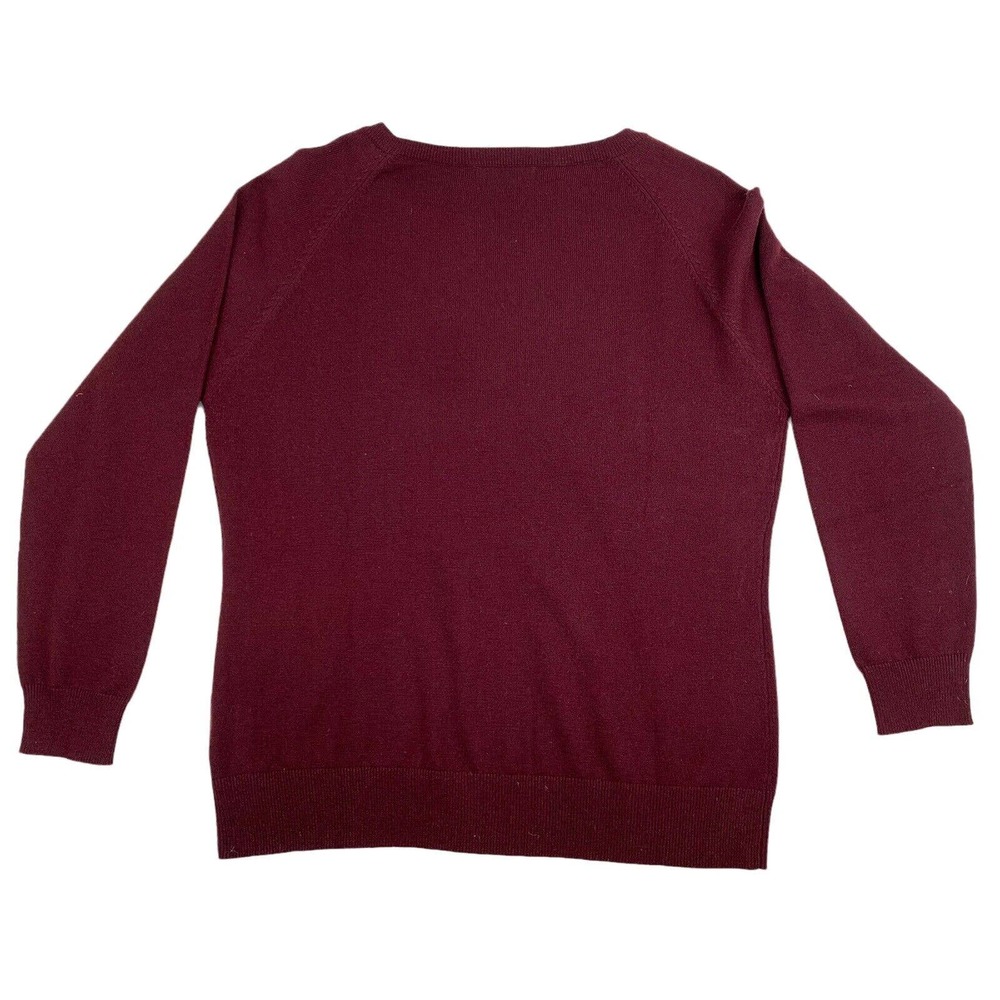 Kallspin Mens Cashmere And Wool Blend V - Neck Sweater. Size Large. Dark‎ Maroon - Picture 4 of 7